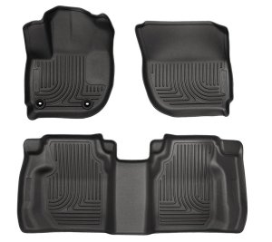 Honda Fit Floor Liners - Front and Second Seat - Husky Liners - Weatherbeater - Black - 2015